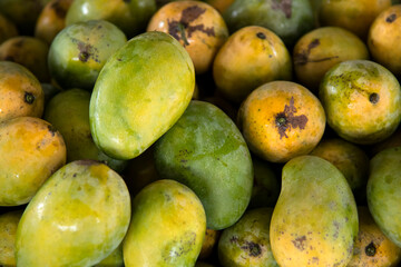 View of the mangoes on sale in the market