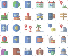 Traveling icon set