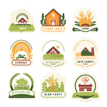 Farm concept logo template. Label for natural farm