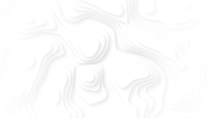 Paper cut white vector illustration design. Vector 3d illustration. Topographic map paper art vector illustration. 