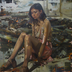 Vibrant Collage artwork Featuring Intense and Bold Colors generative ai 