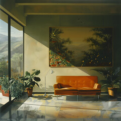 Cozy Living Room with Warm and Inviting Atmosphere generative ai