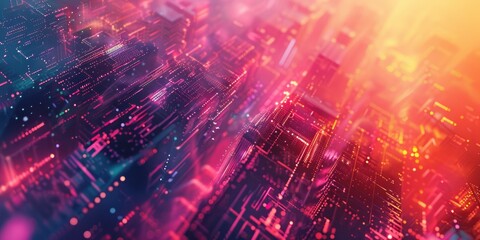 Abstract backgrounds with a cyberpunk vibe for technology-related projects. - obrazy, fototapety, plakaty