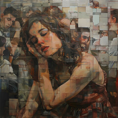 Vibrant Collage artwork Featuring Intense and Bold Colors generative ai 