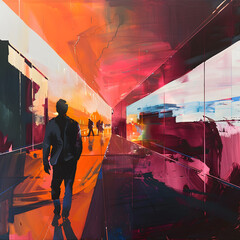 Vibrant Collage artwork Featuring Intense and Bold Colors generative ai 