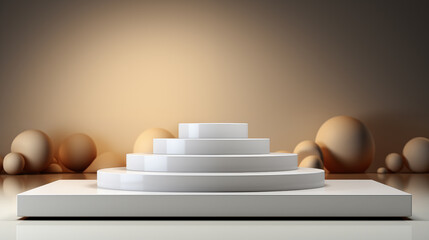 Obraz premium Realistic 3d background with podium. Abstract minimal scene mockup products display. Stage showcase 