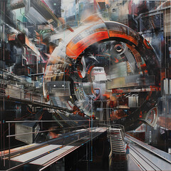 Vibrant Collage artwork Featuring Intense and Bold Colors generative ai 