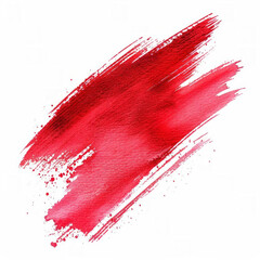 Abstract crimson brush stroke on a white background with copy space, ideal for graphic design elements or artistic themed backgrounds