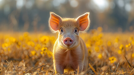 wildlife photography, authentic photo of a pig in natural habitat, taken with telephoto lenses, for...