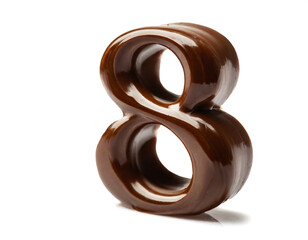 立体的なチョコレートで作られた数字の8