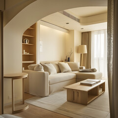 Cozy Living Room with Warm and Inviting Atmosphere generative ai