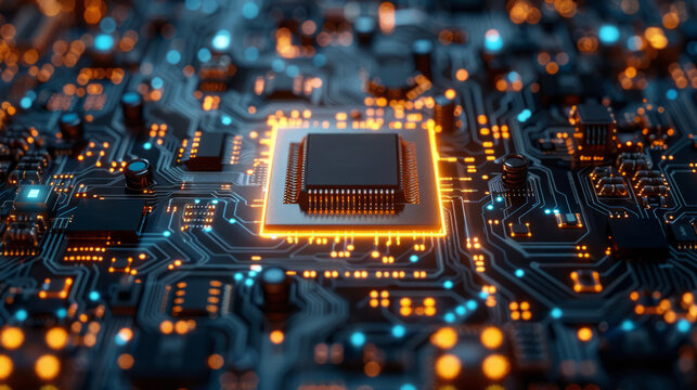Technological background. Modern technology. CPU or central processing unit
