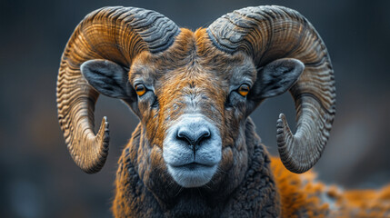 wildlife photography, authentic photo of a ram in natural habitat, taken with telephoto lenses, for...