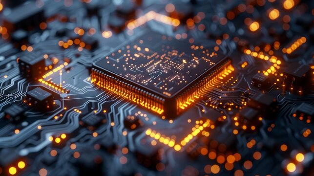 Technological background. Modern technology. CPU or central processing unit