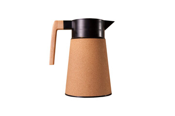 Thermos bottle on isolated background. Thermos flask concept. Coffee concept.