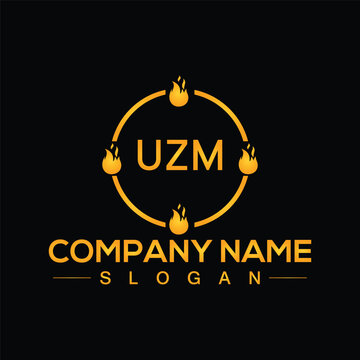 Creative monogram UZM letter logo design for company branding
