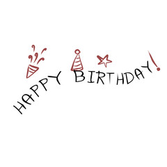Doodle  Happy birthday  svg  drawing 