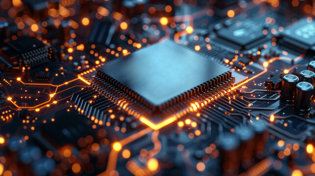 Technological background. Modern technology. CPU or central processing unit