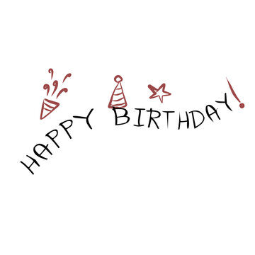 Doodle  Happy birthday  svg  drawing 
