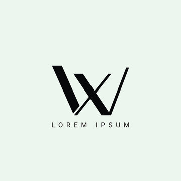 Letter XW and WX monogram initial logo, geometric, modern, gradient, grid logo