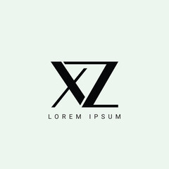 Letter XZ and ZX monogram initial logo, geometric, modern, gradient, grid logo