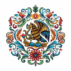 Mexico design over colorful background vector illus