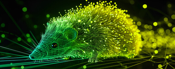 Wireframe hologram hedgehog