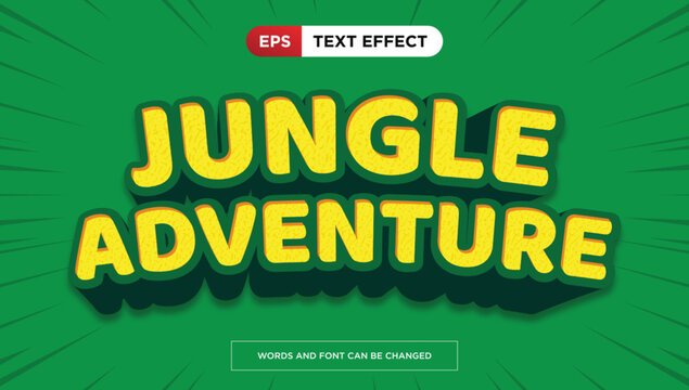 jungle adventure text effect editable game adventure title text style