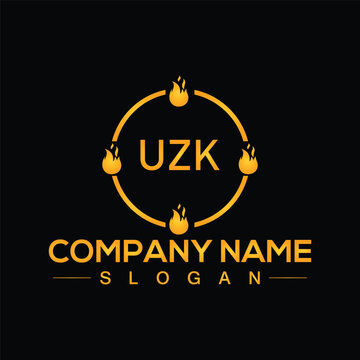 Creative UZK square logo design for your business