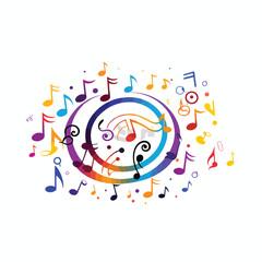 Music notes song melody or tune flat vector icon fo