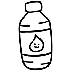 Bottle of water hand drawn doodle design