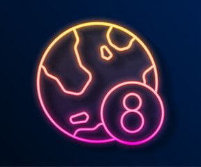 Glowing neon line 8 March icon isolated on black background. International Happy Women Day. Vector