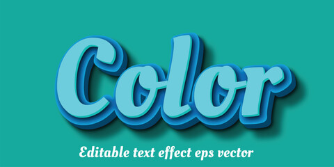 Color blue color 3d text effect editable 3d style