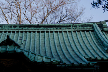 東京赤坂にある氷川神社の美しい屋根