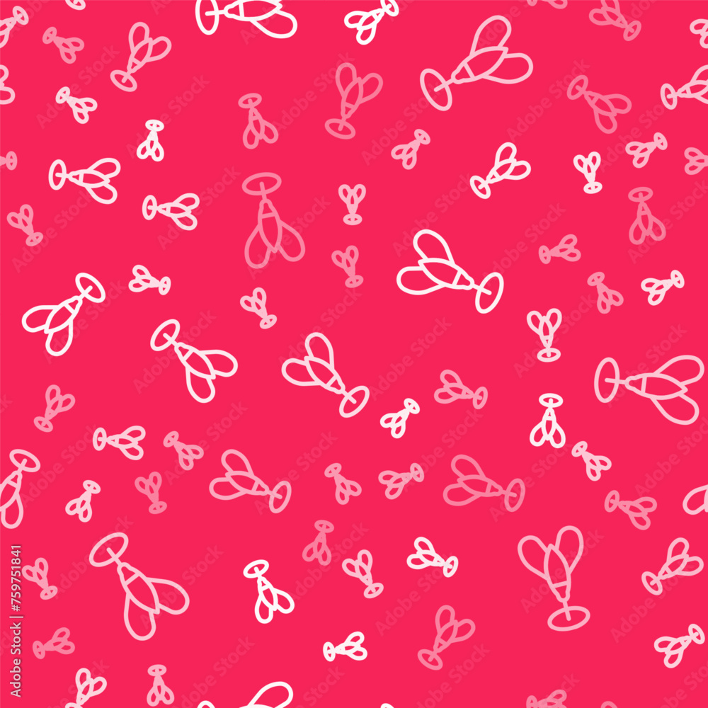 Poster white line dart arrow icon isolated seamless pattern on red background. vector