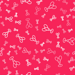 Naklejka premium White line Dart arrow icon isolated seamless pattern on red background. Vector