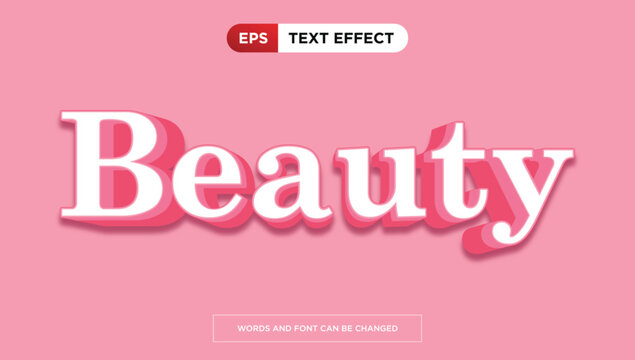 beauty text effect editable pink cute title text style