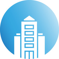 City Tower in Blue Button