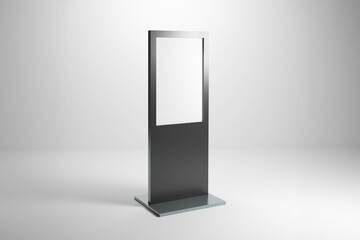 Lightbox advertising display. Blank pylon mockup. Perspective view, 3D rendering.