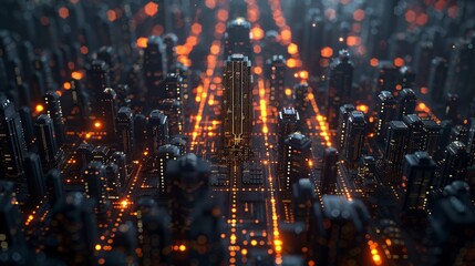Lost Data, Pixelated artifacts, Ancient virtual relics, Investigating the remnants of an abandoned digital city, Thunderstorm, Photography, Backlights