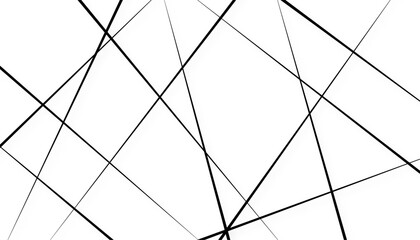 Random chaotic lines abstract geometric pattern, Black and white geometric pattern. Vector illustration.