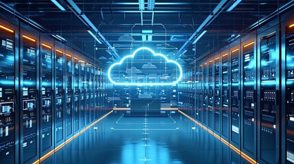 Cloud technology that supports computer power background.