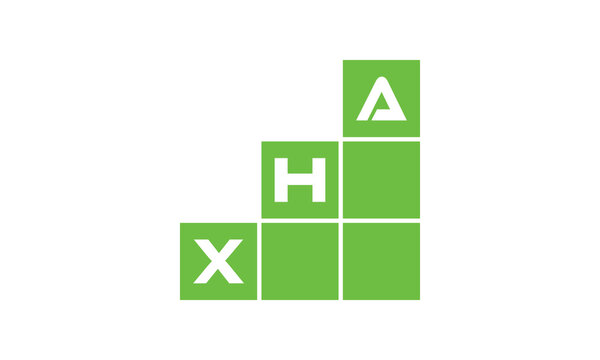 XHA initial letter financial logo design vector template. economics, growth, meter, range, profit, loan, graph, finance, benefits, economic, increase, arrow up, grade, grew up, topper, company, scale