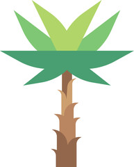 Jungle tree flat icon. Tropical green palm
