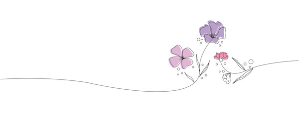 Beautiful flower hand drawing illustration. Floral line icon. Vector illustration.