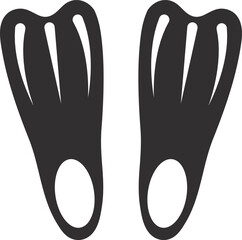 Flippers black icon. Swim fins. Diving footwear