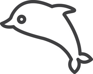 Jumping dolphin line icon. Marine animal symbol