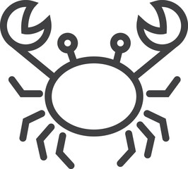 Marine crab line icon. Seafood symbol. Underwater fauna
