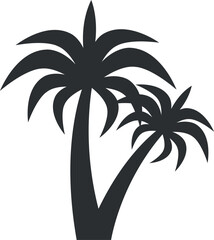Palm black symbol. Exotic beach icon. Resort symbol