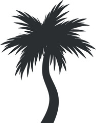 Tropical exotic tree silhouette. Black palm icon